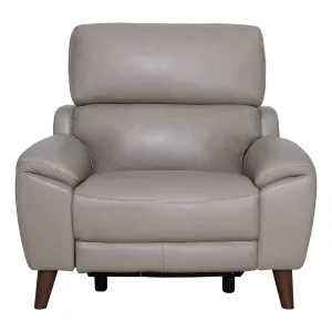 Anthony Recliner Armchair in Alpine Leather Beige by OzDesignFurniture, a Chairs for sale on Style Sourcebook