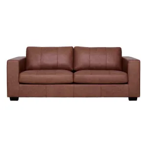 Toronto 3 Seater Sofa in Ultra Leather Dark Brown by OzDesignFurniture, a Sofas for sale on Style Sourcebook