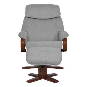 Turner Recliner Chair + Ottoman in Belfast Grey / Chocolate Leg by OzDesignFurniture, a Chairs for sale on Style Sourcebook