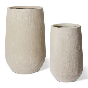 Eamon Tall Fibrestone Planter Set 2 - 38/52 x 38/52 x 62/80cm by Elme Living, a Baskets, Pots & Window Boxes for sale on Style Sourcebook