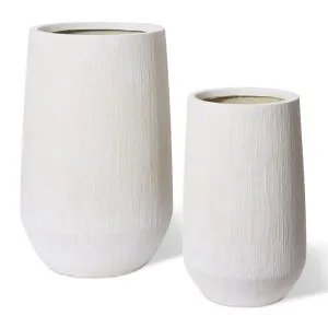 Eamon Tall Fibrestone Planter Set 2 - 38/52 x 38/52 x 62/80cm by Elme Living, a Baskets, Pots & Window Boxes for sale on Style Sourcebook