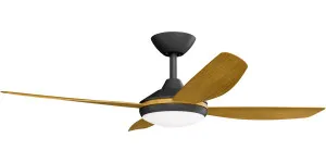 Calibo Vanga 48" DC Ceiling Fan with LED Light and Remote Control Black and Teak by Calibo, a Ceiling Fans for sale on Style Sourcebook