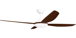 Calibo Vanga 56" DC Ceiling Fan with LED Light and Remote Control White and Koa by Calibo, a Ceiling Fans for sale on Style Sourcebook