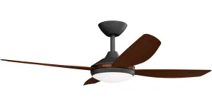 Calibo Vanga 48" DC Ceiling Fan with LED Light and Remote Control Black and Koa by Calibo, a Ceiling Fans for sale on Style Sourcebook