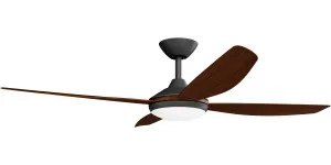 Calibo Vanga 56" DC Ceiling Fan with LED Light and Remote Control Black and Koa by Calibo, a Ceiling Fans for sale on Style Sourcebook