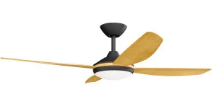 Calibo Vanga 52" DC Ceiling Fan with LED Light and Remote Control Black and Bamboo by Calibo, a Ceiling Fans for sale on Style Sourcebook