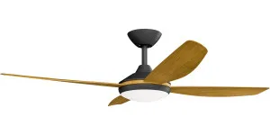 Calibo Vanga 52" DC Ceiling Fan with LED Light and Remote Control Black and Teak by Calibo, a Ceiling Fans for sale on Style Sourcebook