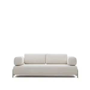 Compo beige chenille 3-seater sofa with grey metal structure 232 cm by Kave Home, a Sofas for sale on Style Sourcebook