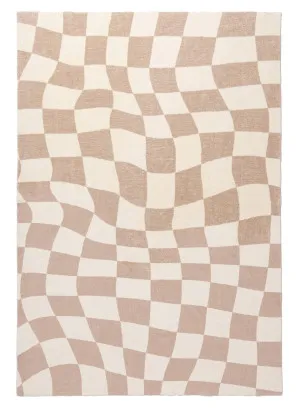 Logan Beige and Ivory Abstract Checkered Washable Rug by Miss Amara, a Kids Rugs for sale on Style Sourcebook