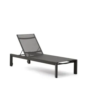 Canutells aluminum sun lounger with dark grey finish by Kave Home, a Outdoor Chairs for sale on Style Sourcebook