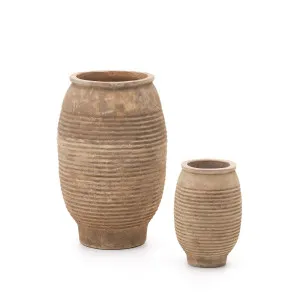 Llonga set of 2 terracotta planters with natural finish Ø 54 / 32 cm by Kave Home, a Plant Holders for sale on Style Sourcebook