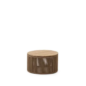 Dandara coffee table made of steel, beige cord and solid acacia wood, Ø60 cm FSC 100% by Kave Home, a Tables for sale on Style Sourcebook