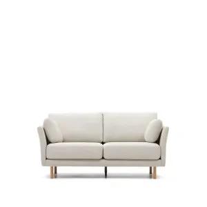 Gilma 2 seater sofa in chenille pearl with natural wood finish legs, 170 cm by Kave Home, a Sofas for sale on Style Sourcebook