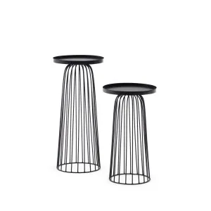 Dilva set of 2 metal side tables with painted matte black finish, Ø 36 cm by Kave Home, a Side Table for sale on Style Sourcebook