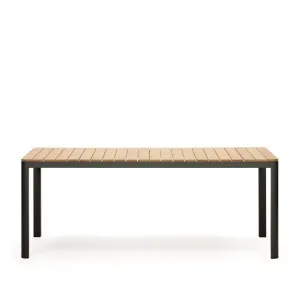 Bona aluminium and solid teak table, 100% outdoor suitable with black finish, 200 x 100 cm by Kave Home, a Tables for sale on Style Sourcebook