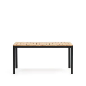 Bona aluminium and solid teak table, 100% outdoor suitable with black finish, 160 x 90 cm by Kave Home, a Tables for sale on Style Sourcebook