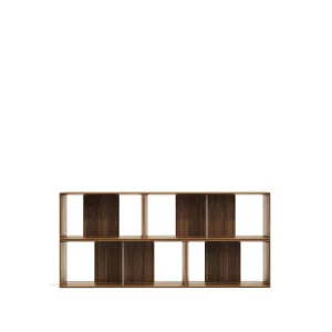 Litto set of 4 modular shelving units in walnut wood veneer, 168 x 76 cm by Kave Home, a Cabinets, Chests for sale on Style Sourcebook