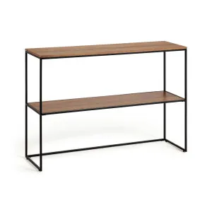 Yoana console table with a walnut veneer and painted black metal structure, 120 x 80 cm by Kave Home, a Console Table for sale on Style Sourcebook