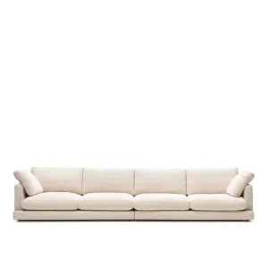 Gala 6 seater sofa in beige, 390 cm by Kave Home, a Sofas for sale on Style Sourcebook