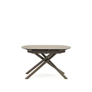 Yodalia extendable table, porcelain and steel legs with a brown finish, 130 (190) x 100 cm by Kave Home, a Dining Tables for sale on Style Sourcebook