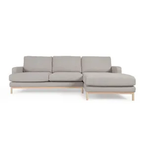 Mihaela 3 seater sofa with right-hand chaise longue in grey micro bouclé, 264 cm by Kave Home, a Sofas for sale on Style Sourcebook