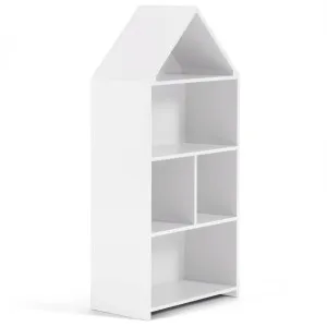 Celeste kids’ little house shelf unit in white MDF 50 x 105 cm by Kave Home, a Kids Bookcases for sale on Style Sourcebook