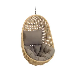 Cira hanging chair with natural finish by Kave Home, a Outdoor Chairs for sale on Style Sourcebook