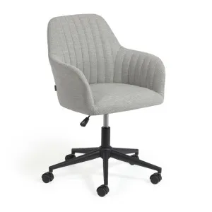 Madina light grey office chair and legs made of steel in matt black by Kave Home, a Chairs for sale on Style Sourcebook