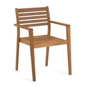 Hanzel stackable solid acacia wood garden chair FSC 100% by Kave Home, a Outdoor Chairs for sale on Style Sourcebook