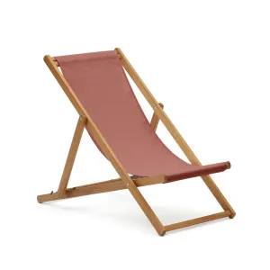 Adredna solid acacia outdoor deck chair in terracotta FSC 100% by Kave Home, a Outdoor Chairs for sale on Style Sourcebook