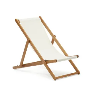 Adredna solid acacia outdoor deck chair in beige FSC 100% by Kave Home, a Outdoor Chairs for sale on Style Sourcebook