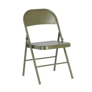 Aidana metal folding chair in dark green by Kave Home, a Chairs for sale on Style Sourcebook