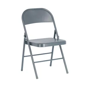 Aidana metal folding chair in dark grey by Kave Home, a Chairs for sale on Style Sourcebook