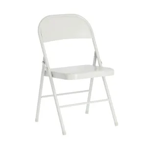 Aidana metal folding chair in light grey by Kave Home, a Chairs for sale on Style Sourcebook