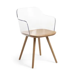 Bjorg transparent and solid beech chair by Kave Home, a Dining Chairs for sale on Style Sourcebook