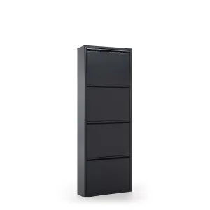 Ode shoe rack with 4 doors in dark grey, 50 x 136 cm by Kave Home, a Storage Units for sale on Style Sourcebook