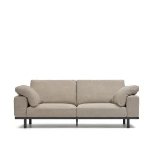 Noa 3 seater sofa with cushions in beige with dark finish legs, 230 cm by Kave Home, a Sofas for sale on Style Sourcebook