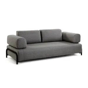 Compo 3 seater sofa in dark grey, 232 cm by Kave Home, a Sofas for sale on Style Sourcebook