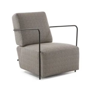 Gamer armchair in houndstooth pattern with steel in a black finish by Kave Home, a Chairs for sale on Style Sourcebook