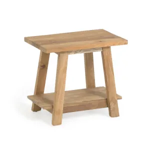 Safara solid recycled teak footstool 50 x 32 cm by Kave Home, a Stools for sale on Style Sourcebook