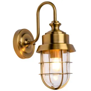 CLA Parol Exterior Cage Wall Light IP44 Brass by Compact Lamps Australia, a Wall Lighting for sale on Style Sourcebook