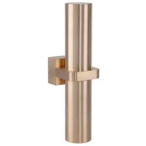 Havit Luz Single Up/Down LED Wall Pillar Light Brass by Havit, a Outdoor Lighting for sale on Style Sourcebook