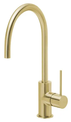 Vivid Slimline Gooseneck Sink Mixer 220mm Brushed Lead Free In Gold By Phoenix by PHOENIX, a Kitchen Taps & Mixers for sale on Style Sourcebook