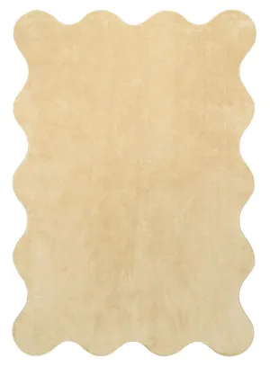 Mirta Beige Brown Scallop Washable Rug by Miss Amara, a Kids Rugs for sale on Style Sourcebook