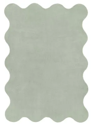 Idrissa Pale Green Scallop Washable Rug by Miss Amara, a Kids Rugs for sale on Style Sourcebook