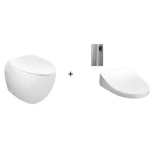 Toto Le Muse Wall Faced Toilet and Washlet W/ Remote Control and Autolid Package Elongated Gloss White by TOTO, a Toilets & Bidets for sale on Style Sourcebook