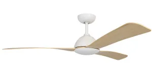 Claro Groove 52'' DC Ceiling Fan and Remote White and Light Timber by Claro, a Ceiling Fans for sale on Style Sourcebook