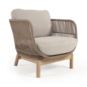 Catalina armchair made with beige rope and FSC solid acacia wood by Kave Home, a Outdoor Chairs for sale on Style Sourcebook