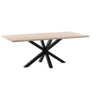 Argo table in melamine with natural finish and steel legs with black finish 180 x 100 cm by Kave Home, a Dining Tables for sale on Style Sourcebook