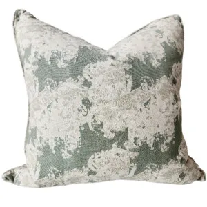 Hazel Linen Cushion 55cm Square - Flowers Green by Macey & Moore, a Cushions, Decorative Pillows for sale on Style Sourcebook